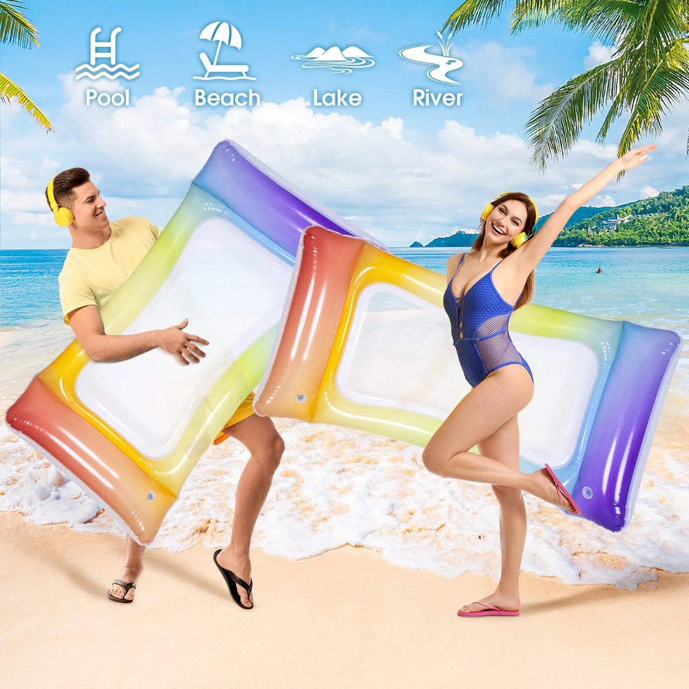 Sun Club Gradient Jelly Mesh Pool Floats - Rainbow