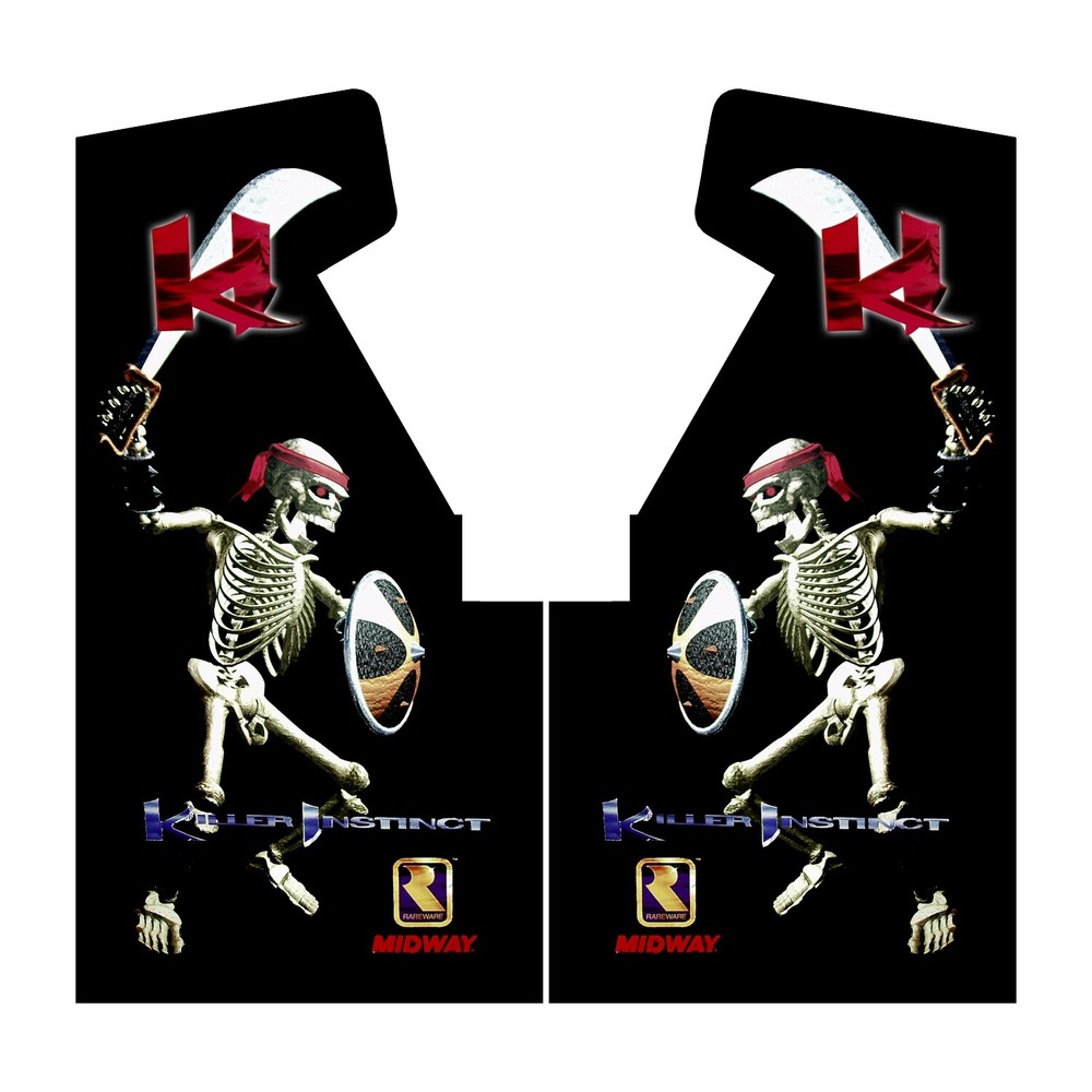 Killer Instinct Side Art Arcade Artwork KI Decal Overlay Sticker Midway