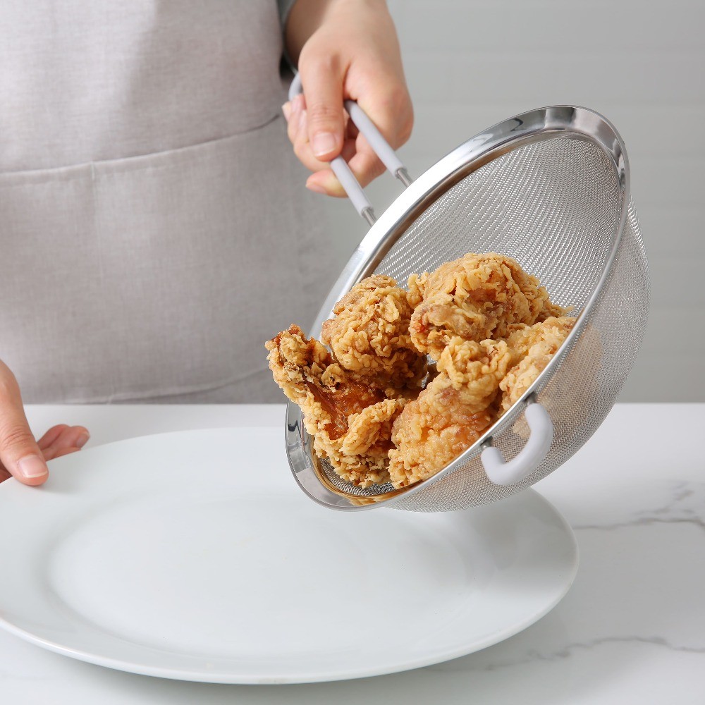 8" Stainless Steel Fine Mesh Strainer, Silver