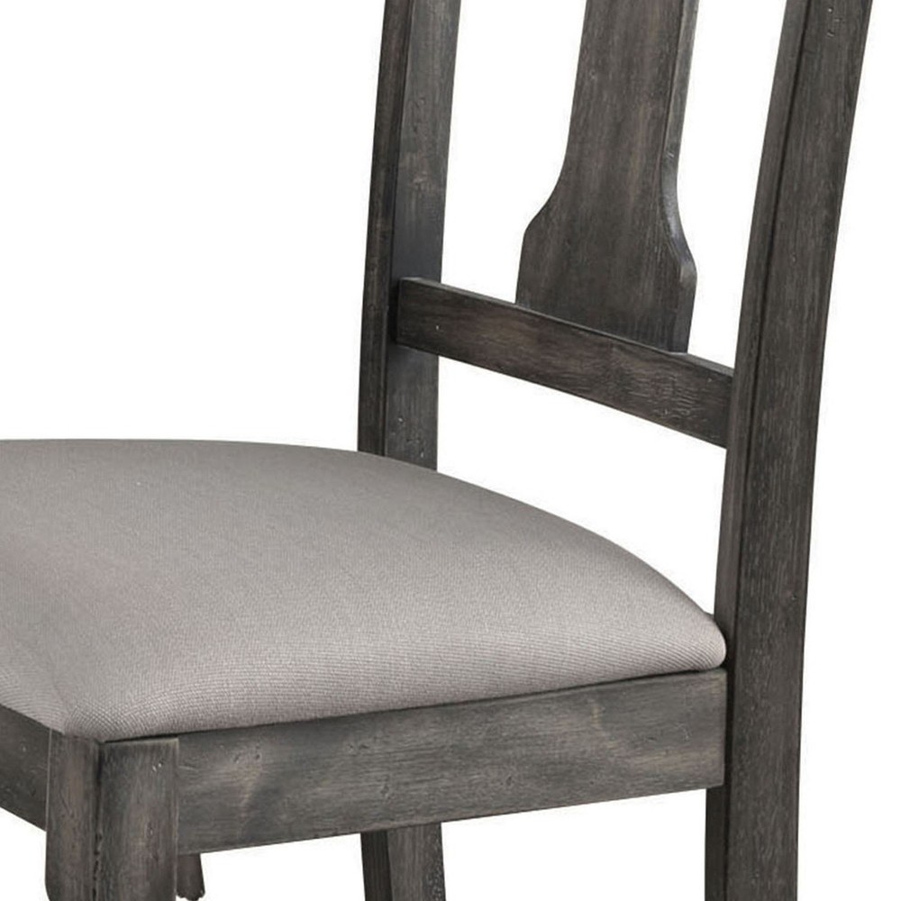 Tan and Weathered Grey Open Back Side Chairs