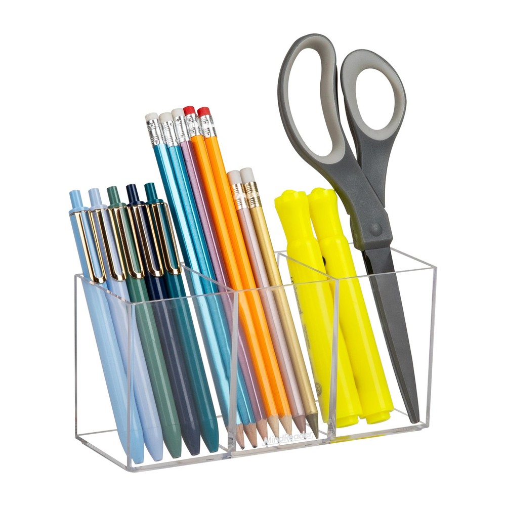 Mind Reader Pen and Accessories Holder, Clear