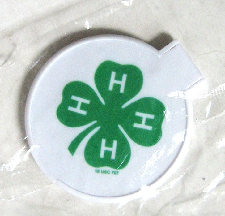 4H Clover Logo Folding Pocket Mirror 2 1/2" Round