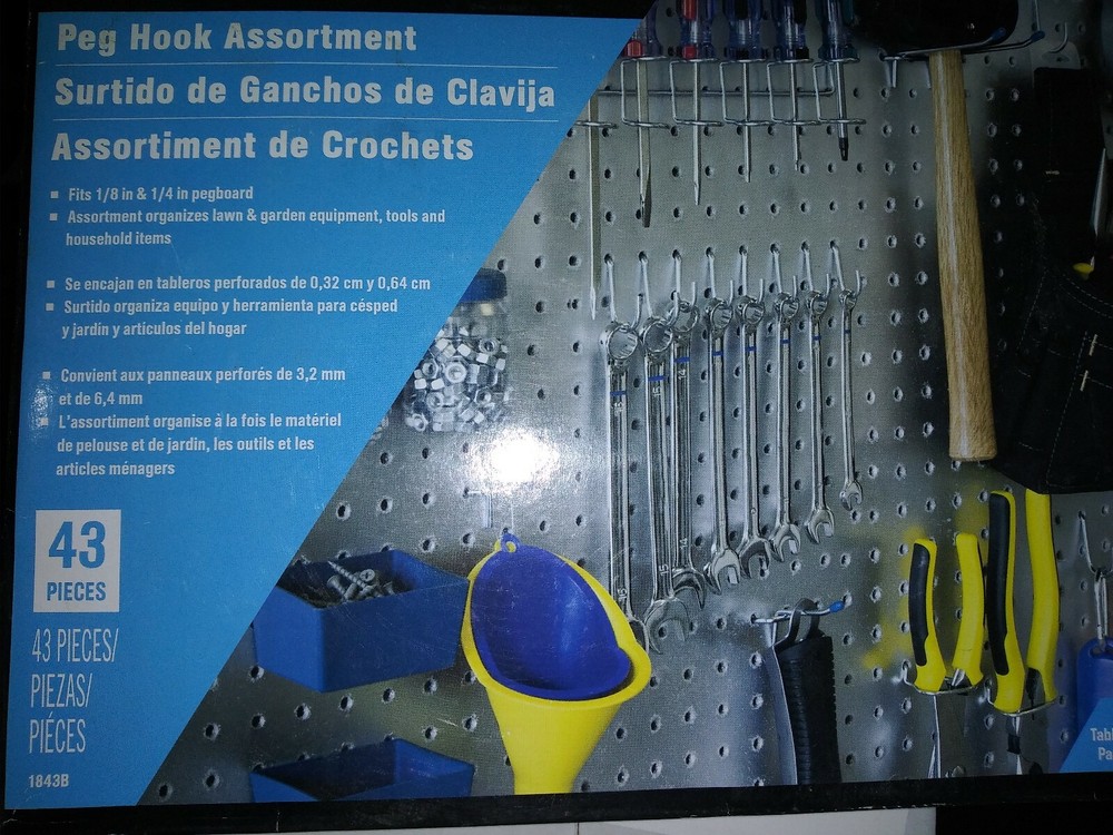 Hook Pegboard Kit 43 Piece,No 1843B,  Crawford