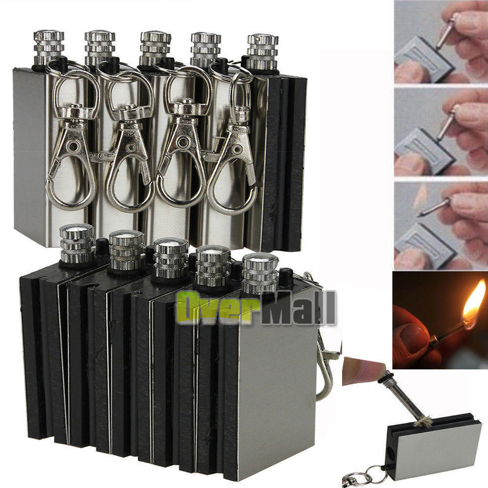 5X Survival Camping Emergency Fire Starter Permanent Metal Match Striker Lighter