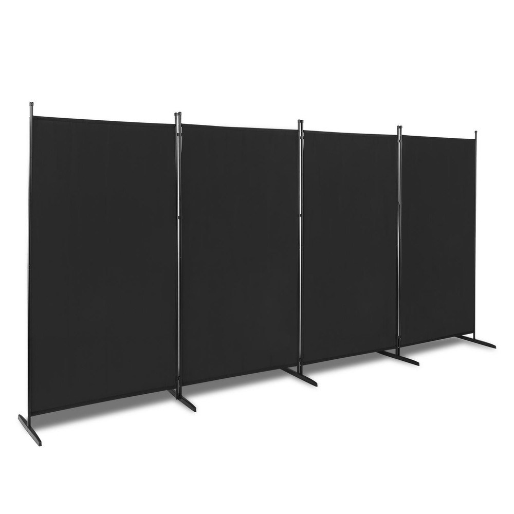 4 Panel Room Divider 6FT Steel Frame Screen Folding Privacy Divider Freestand