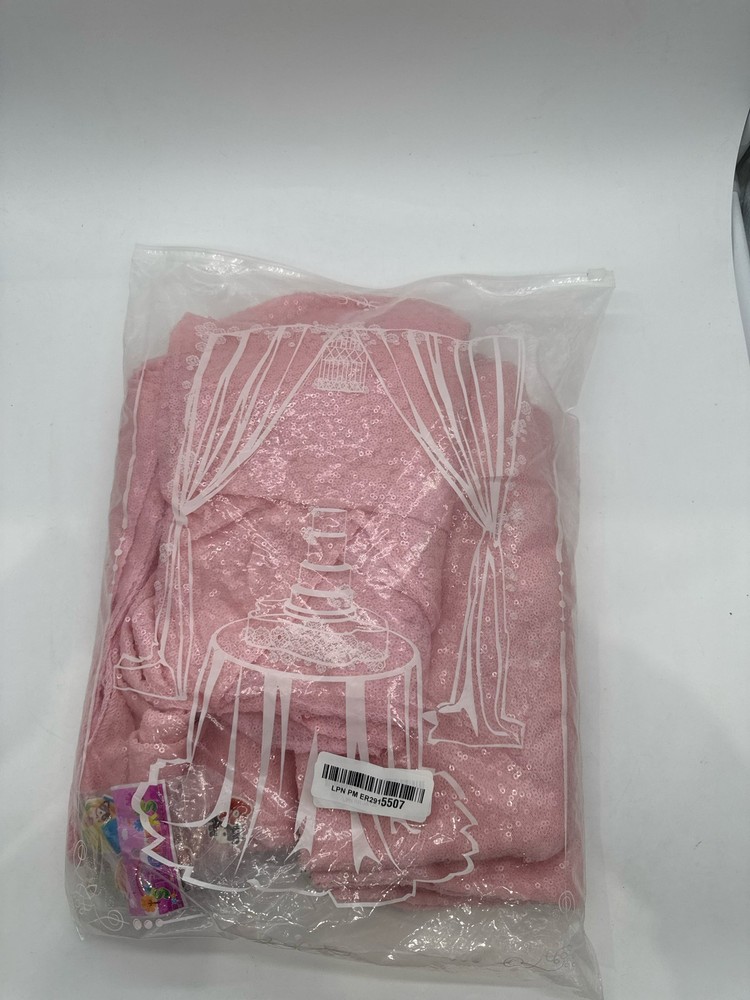 QueenDream Sequin Backdrop Drapes 4 Panels 2ftx8ft Glitter Curtains Pink
