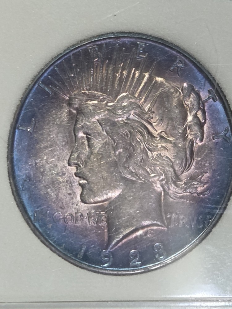 1923D $1 Peace Dollar National Numismatic Certification Toned