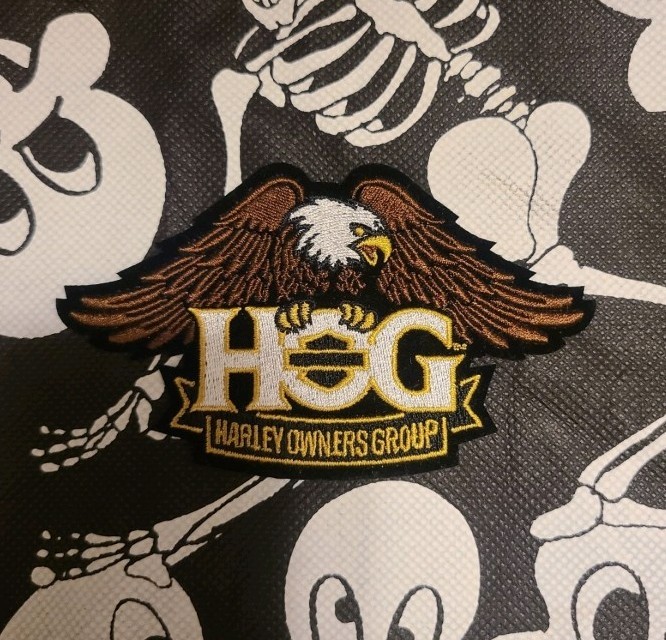 Harley Owners Group HOG Small Downwing Eagle Patch 5" x 2 3/4" NEW
