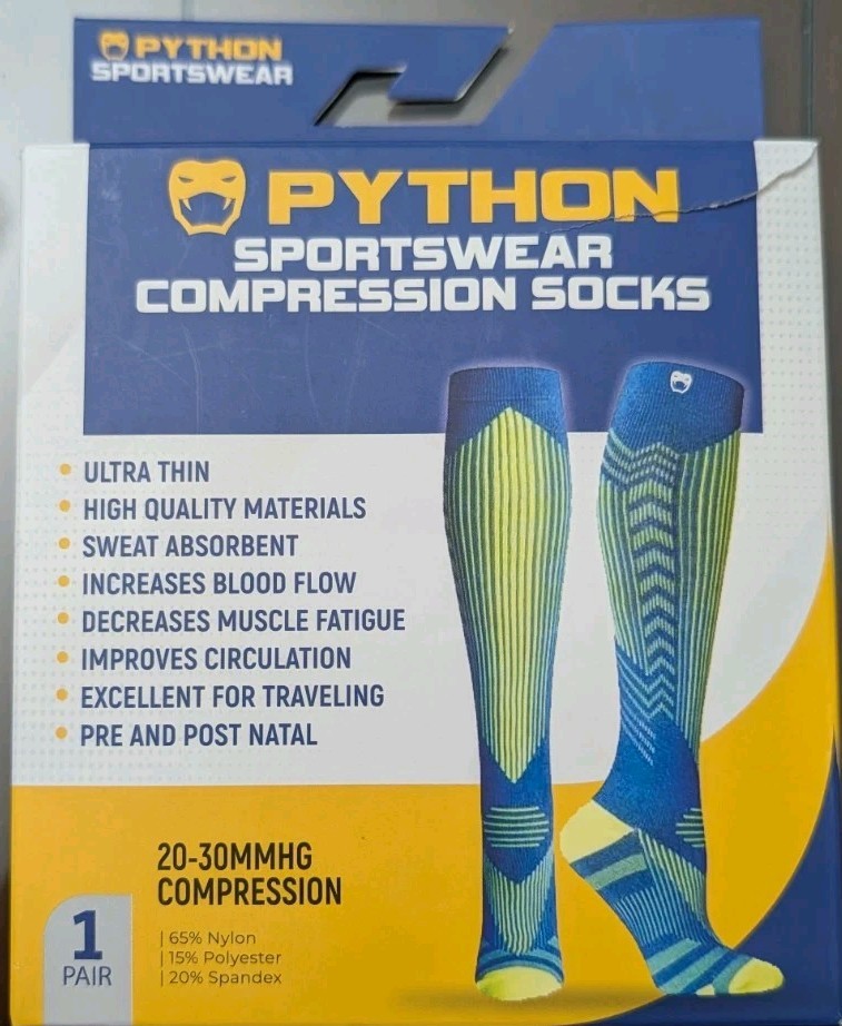 Python Sportswear Compression Socks 20-30mmhg COMPRESSION Men & Women WORK