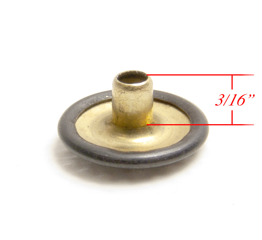 Snap Cap, Black Oxide Coated Brass w/ 3/16" Post - Cap Only