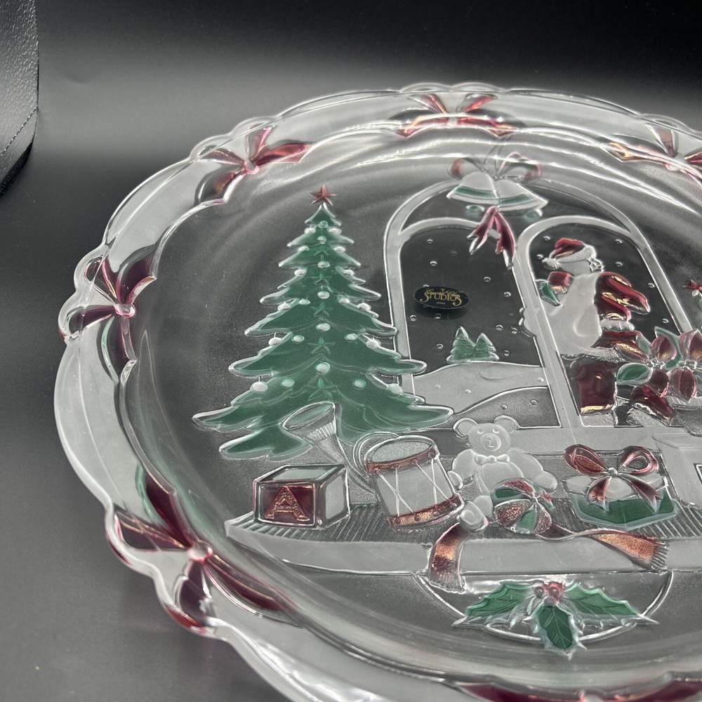 Crystal Clear Studios 1992 Christmas Joy 14 In Serving Platter