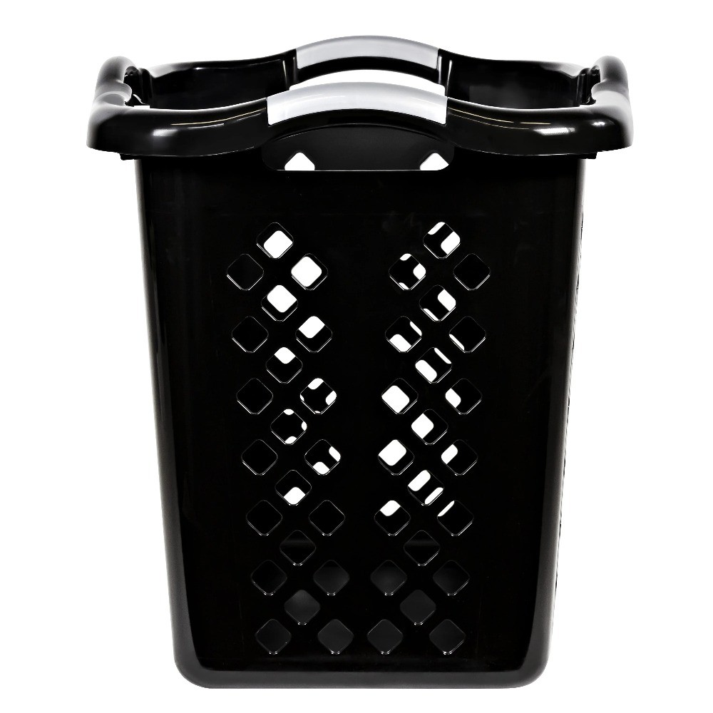 (2 Pack) 2-Bushel Laundry Basket, Plastic, Black, Adults/Tweens​