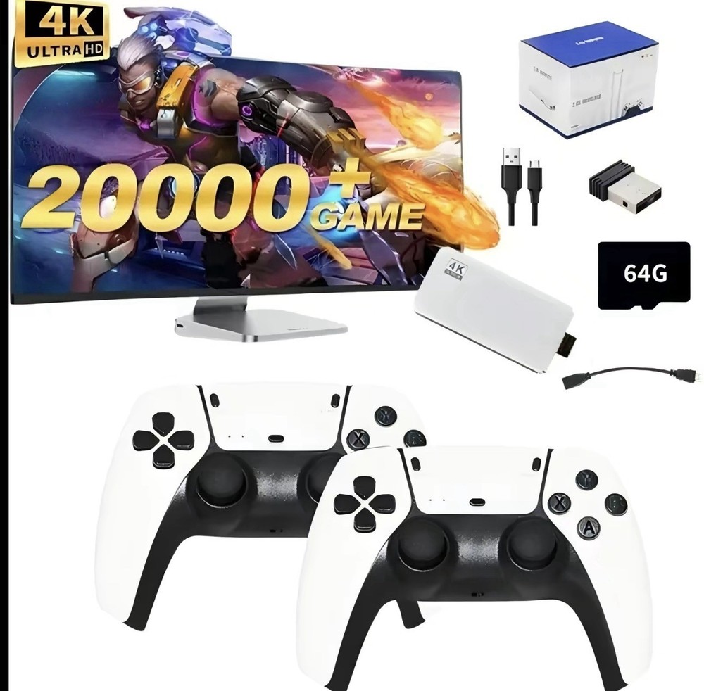Game Stick Pro 4K HDMI Microconsole 64GB Wireless Controllers Precision D-Pad