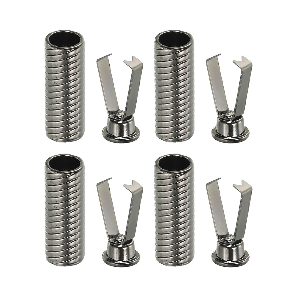 Shoelace Tips, 4Pcs Shoelace Head Tips for Shoes String, Dark Grey Style C