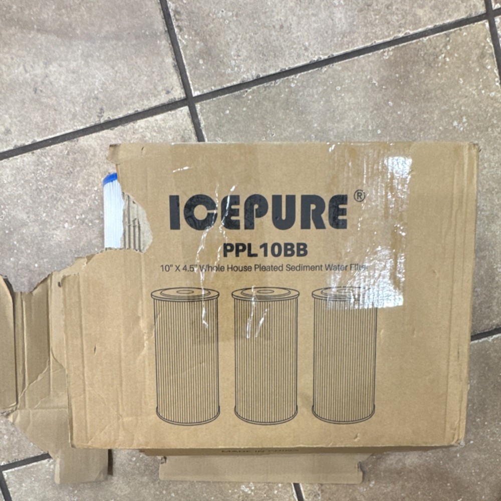 ICEPURE PPL10BB 10x4.5 Whole House Pleated Sediment Filter Rust Dirt Sand