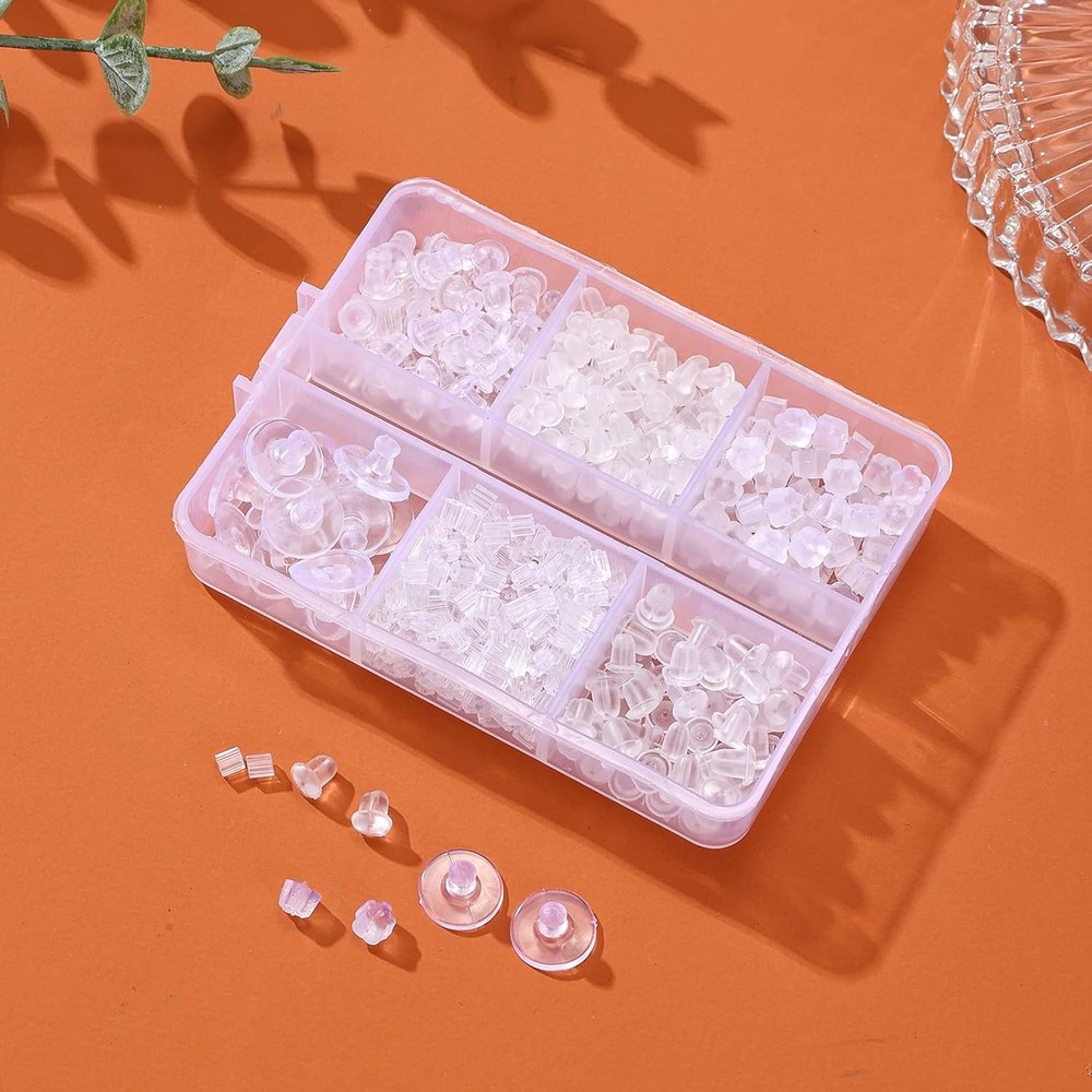 Silicone Rubber Earring Stoppers 600pc Clear