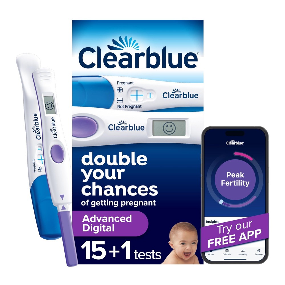 Clearblue Advanced Digital Ovulation Test Kit, 16 Count 16 Count, White