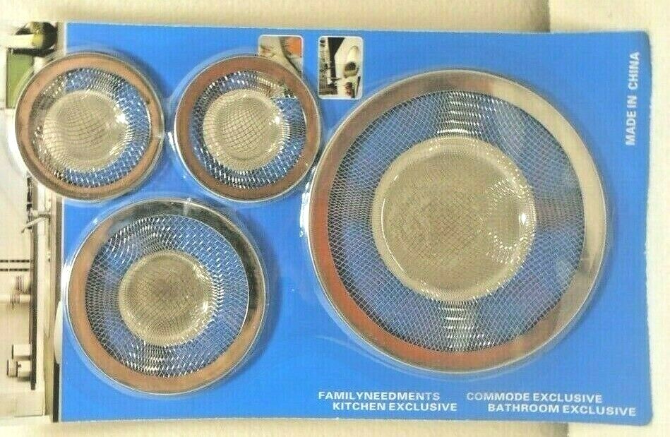 SINK SCREENS STRAINERS 1 PACK OF 4PC. 4 SCREENS TOTAL