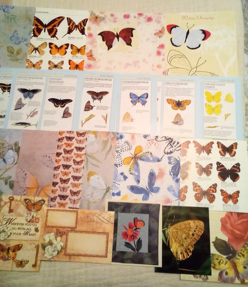 Junk Journal Supplies, 122 pc. Butterflies