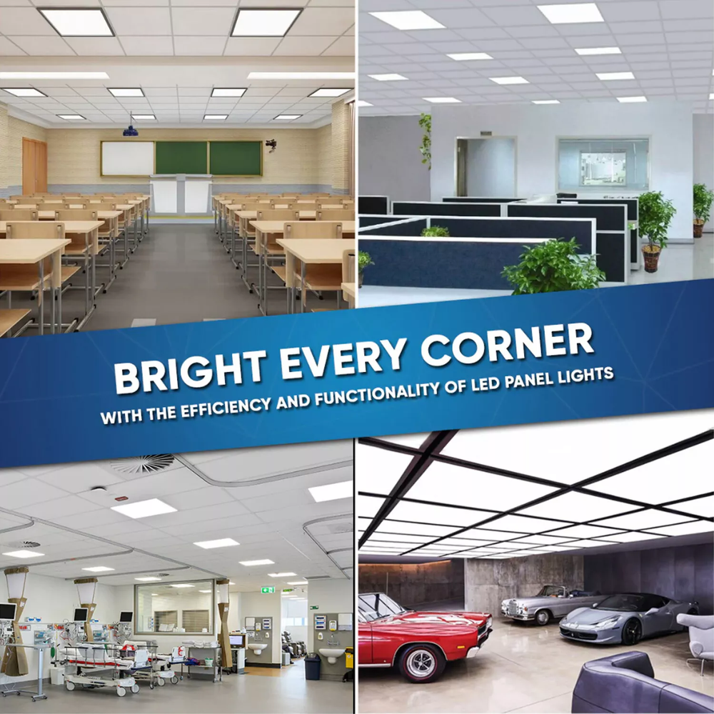 2-100Pack 2x2Ft LED Panel Light Drop Ceiling Flat Recessed Troffer Fixture 5000K