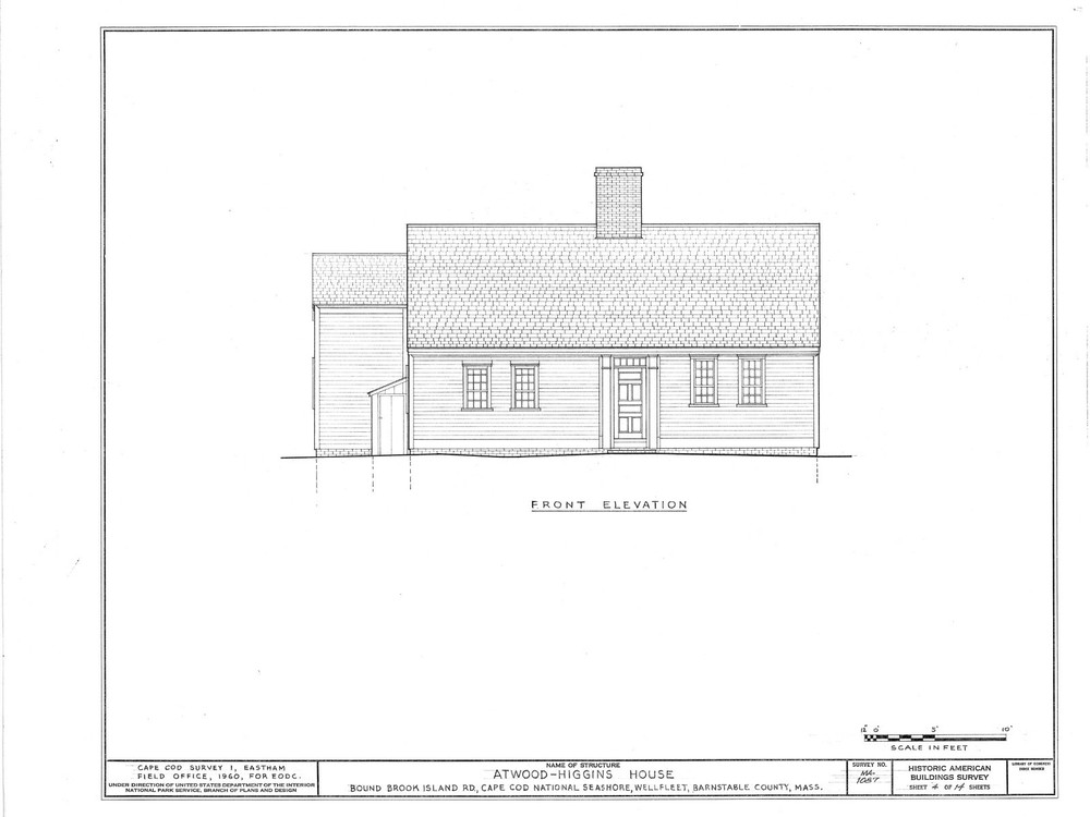 Cape Cod colonial house, 3 bedroom floor plan, architectural drawings & details
