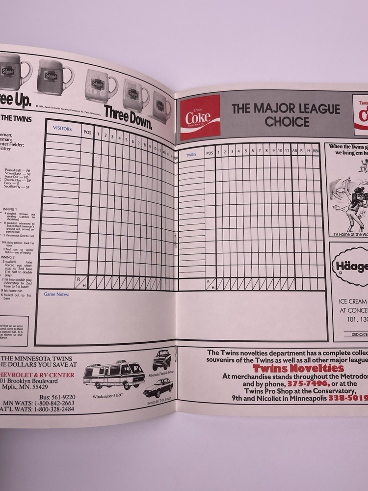 Minnesota Twins Baseball May 1988 Rally Magazine Program Publication MLB