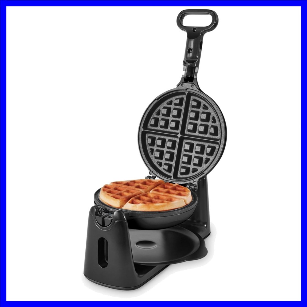 Flip Belgian Waffle Maker - 6.5" Nonstick Surface - Rotating Belgian Waffle M...