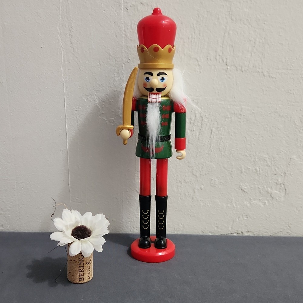 Easthamptonite Christmas Nutcracker Red Green Gold Plastic Figure