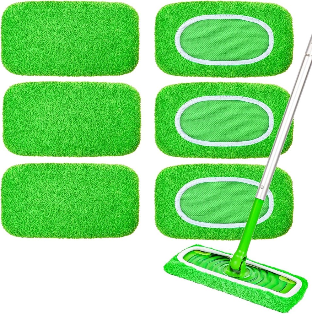 Eco-Friendly 6-Pack Microfiber Mop Pads – Deep Clean Any Floor Effortlessly