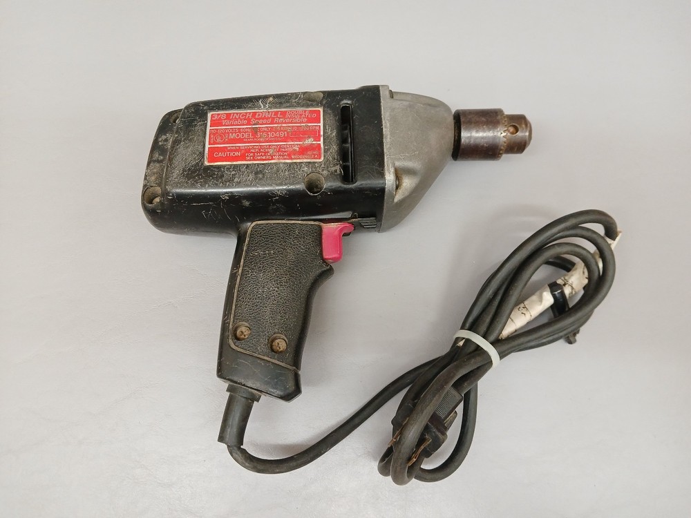 Vintage Sears Craftsman 3/8 Inch Variable Speed Reversible Drill Tested