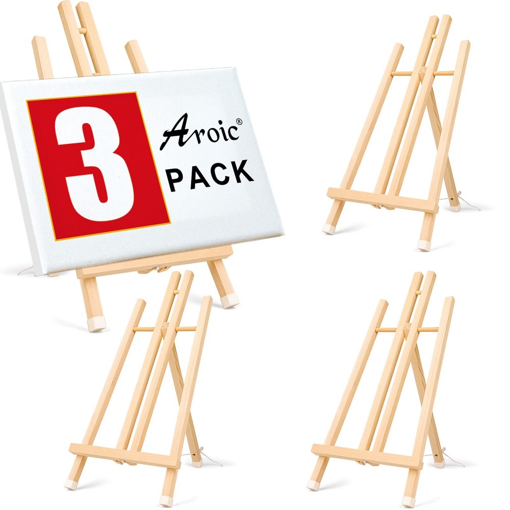 Wood Tripod Easels Tabletop Display Stands 3 Pack