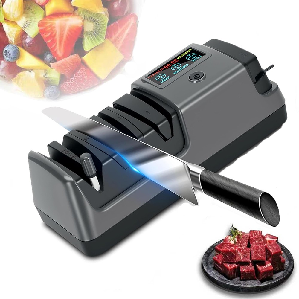 5 in 1 Electric Knife Sharpener 3 Rotational Speed Adjustable Knife Sharpener