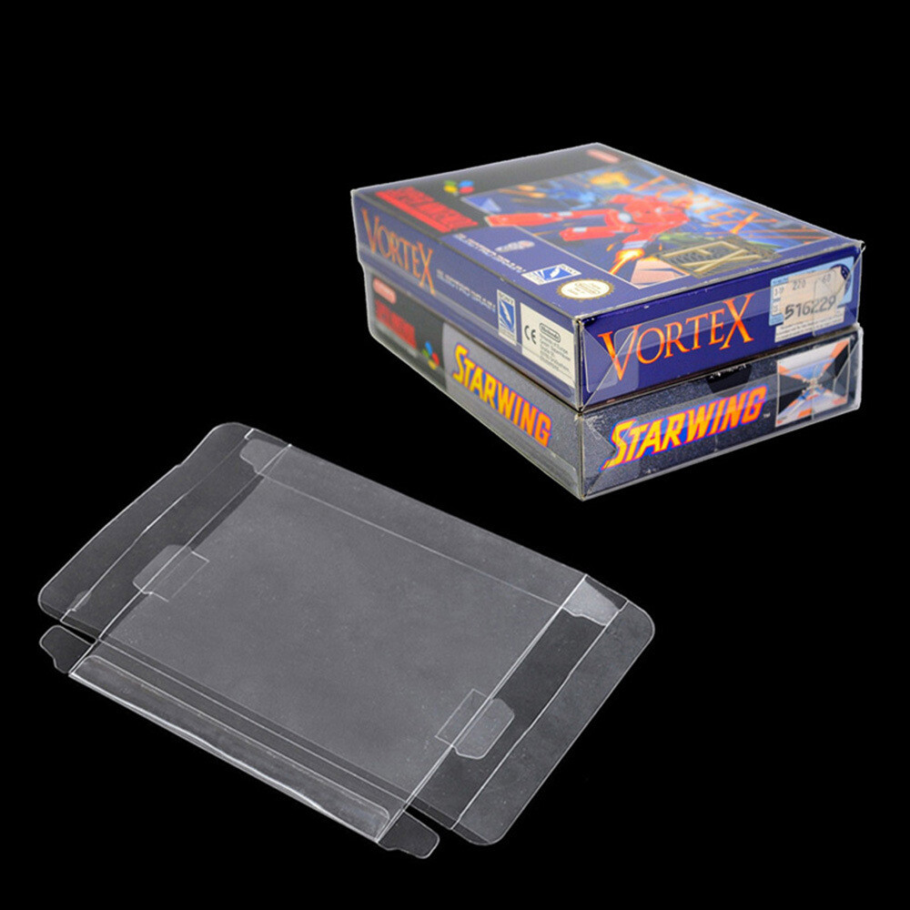 5x SUPER NINTENDO SNES CIB - CLEAR PLASTIC PROTECTIVE BOX PROTECTOR SLEEVE CASE