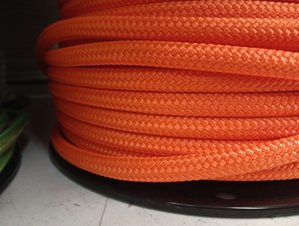 3/8 " x 600 ft. Double Braid-Yacht Braid Polyester Rope Spool. Bright Orange