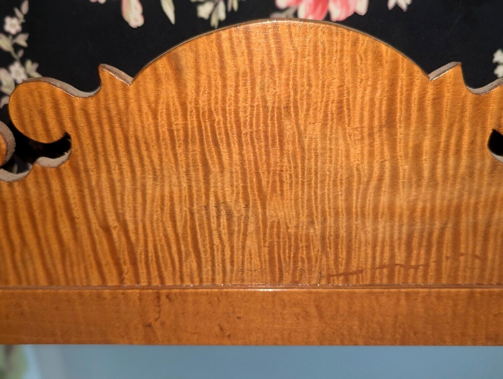 Gorgeous Antique Tiger Striped Maple Chippendale Mirror