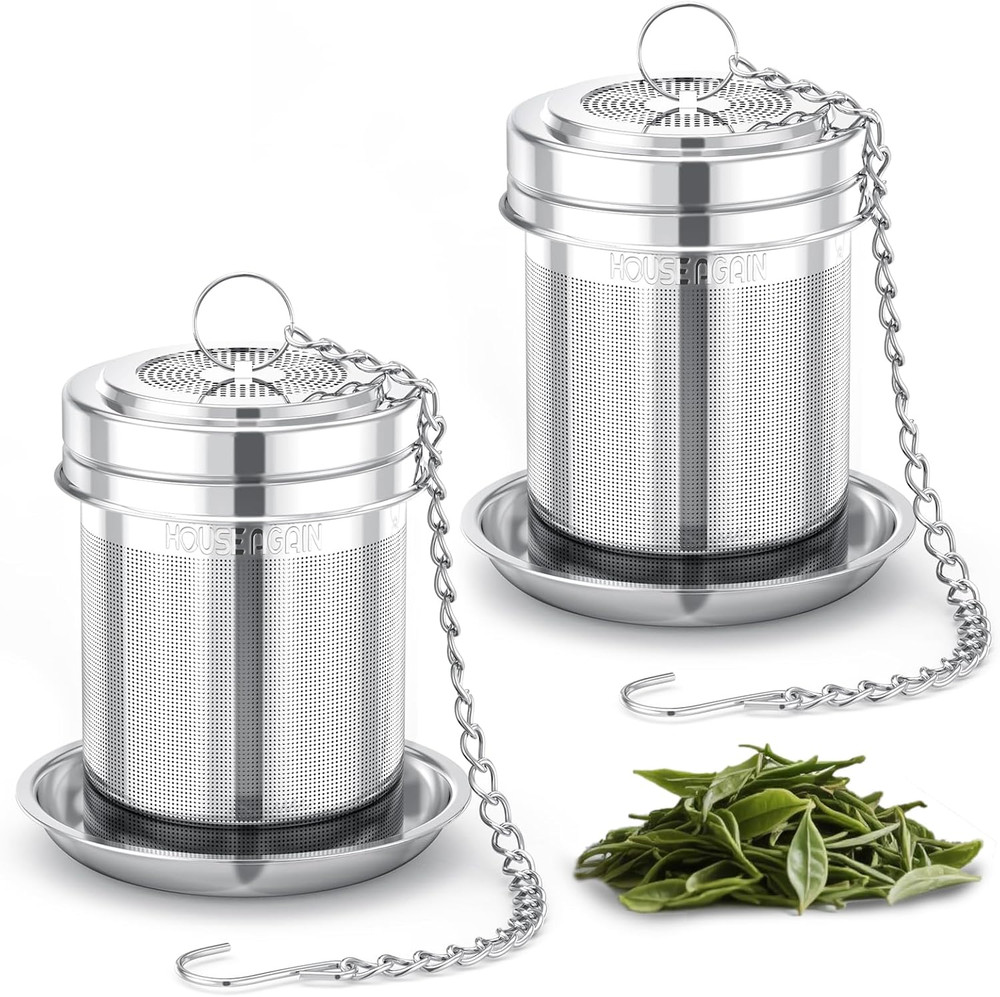 2 Pack Stainless Steel Tea Strainers Fine Mesh Loose Leaf Infusers