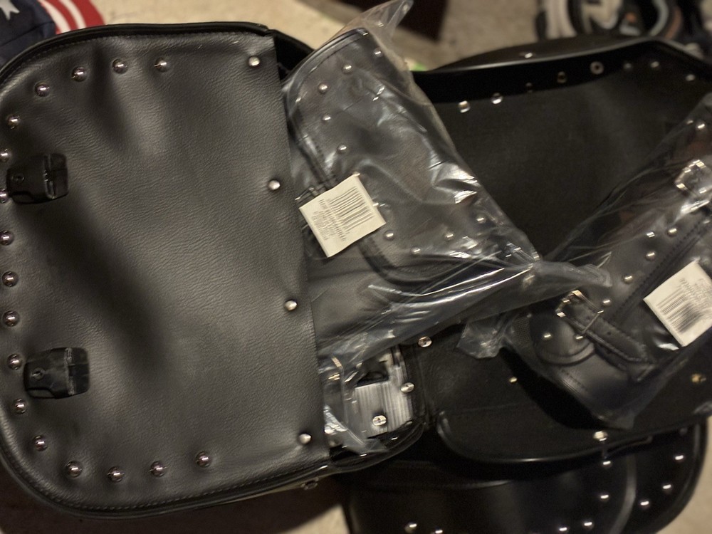 Diamond Plate Motorcycle Bag Set 6pc: Durable, Waterproof,