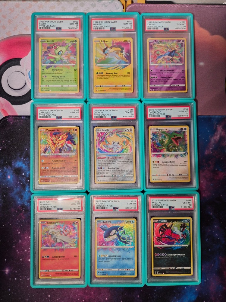 PSA 10 Pokemon Amazing Rare Set with Guards