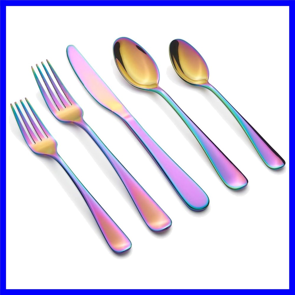 Silversmiths Rhiannon Rainbow Mirror 20-Piece Flatware Set, Service for 4