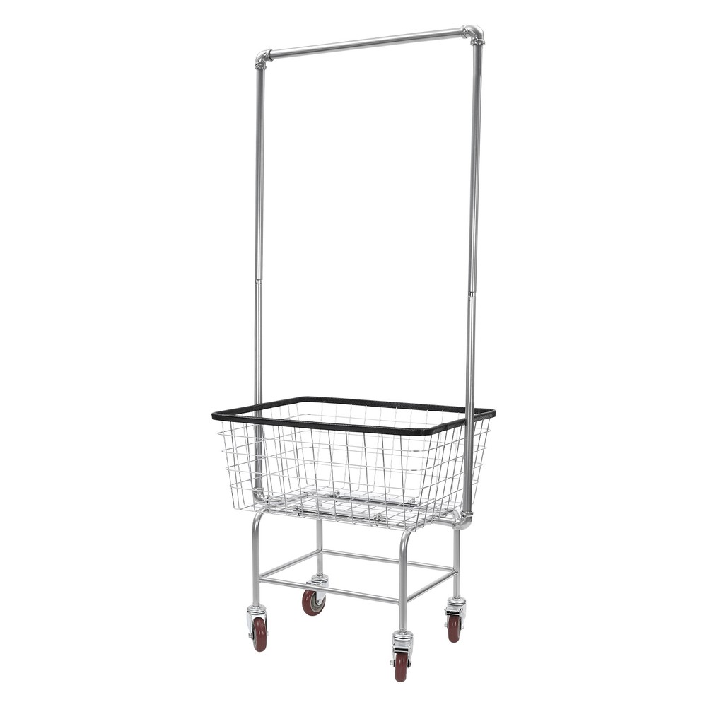 Steel Wire Laundry Cart Laundry Basket W/ Wheels Commercial Laundry Basket Cart
