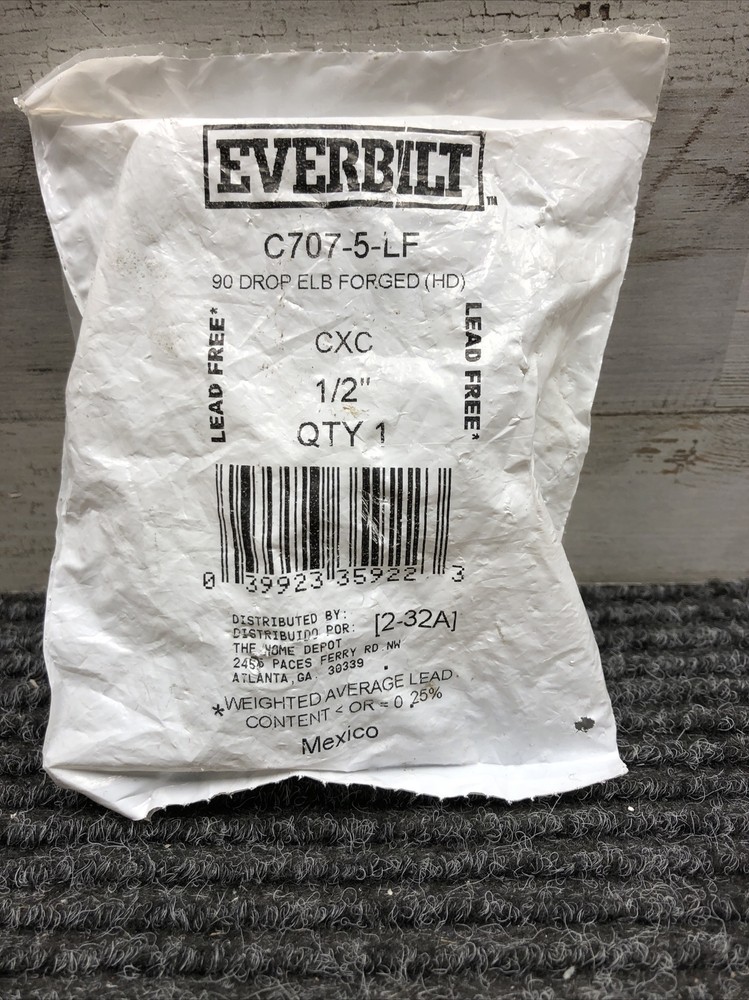 Everbilt C707-5-LF 90 Drp Elbow Forge (HD) CXC 1/2"