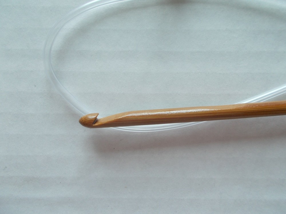 Afghan crochet hook/needle, dark bamboo, 47" long