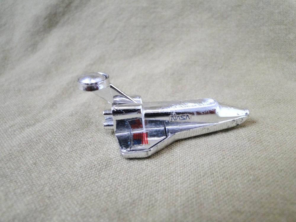 Vintage Small Plastic Chrome NASA Space Shuttle