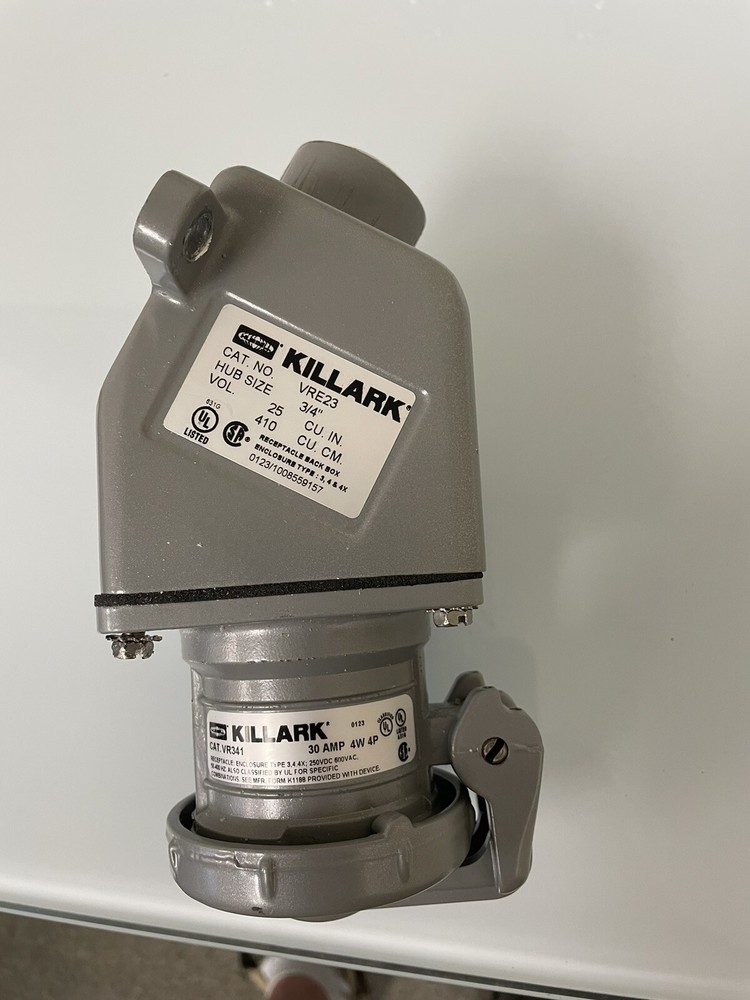 Killark VRE23 3/4” 30 Amp 4W receptacles