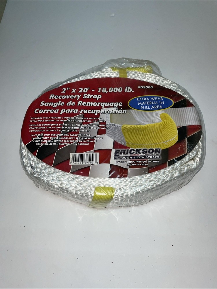 Recovery Strap Towing Strap Pulling Strap Erickson 2” X 20’ 18,000 Lb.