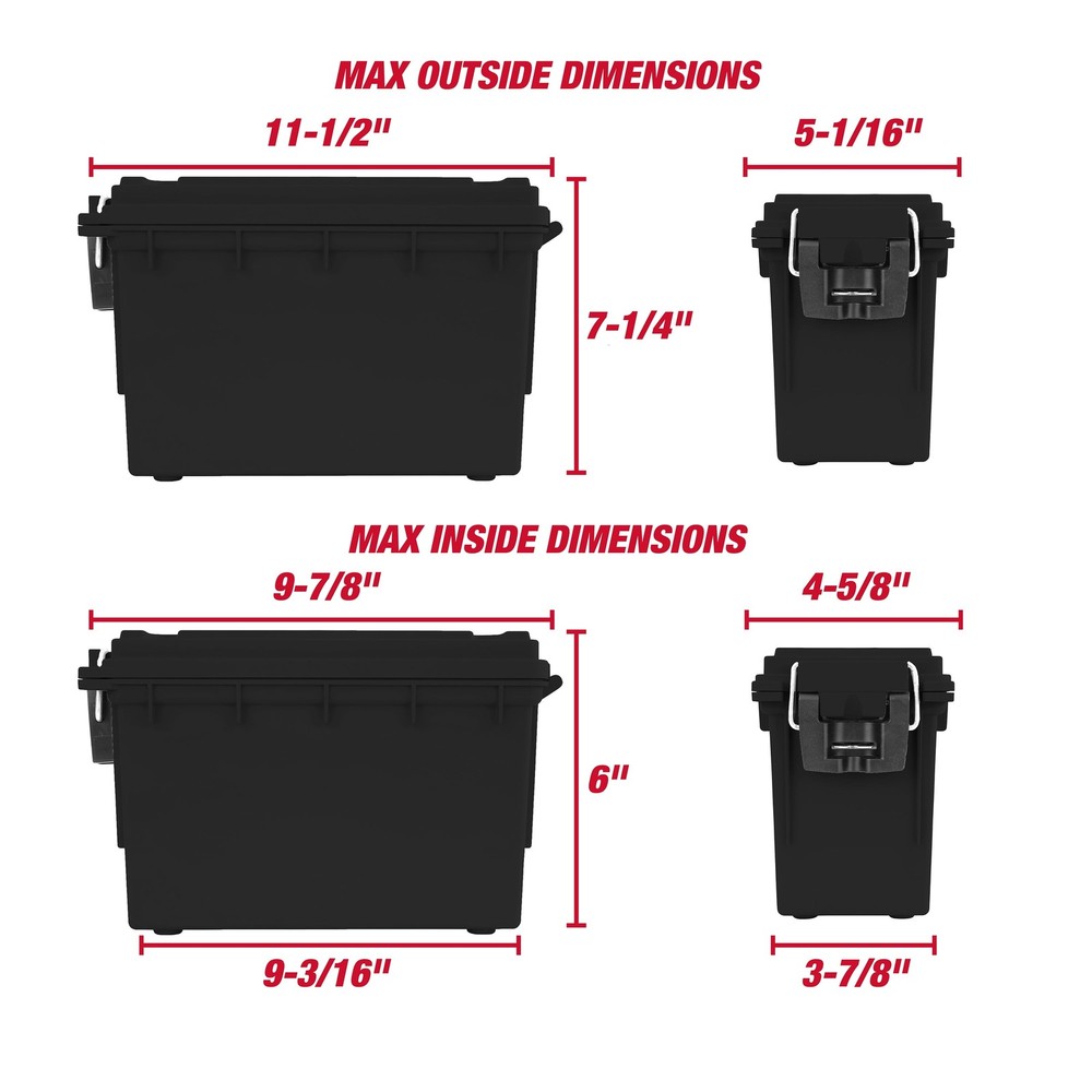 2 Pack Hyper Tough Locking Tool Box, Stacking Utility Organization Black