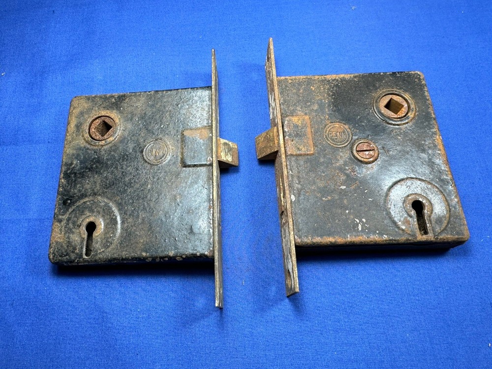 Pair Matching PENN Mortise Locks, Spindle Tested & Working