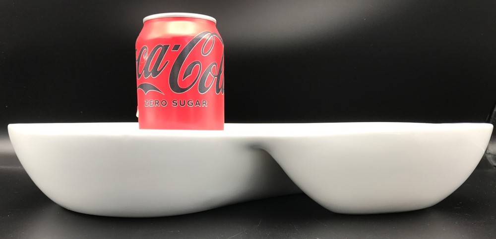 White Divided Serving Dish Crate & Barrel -- VTG and Groovy