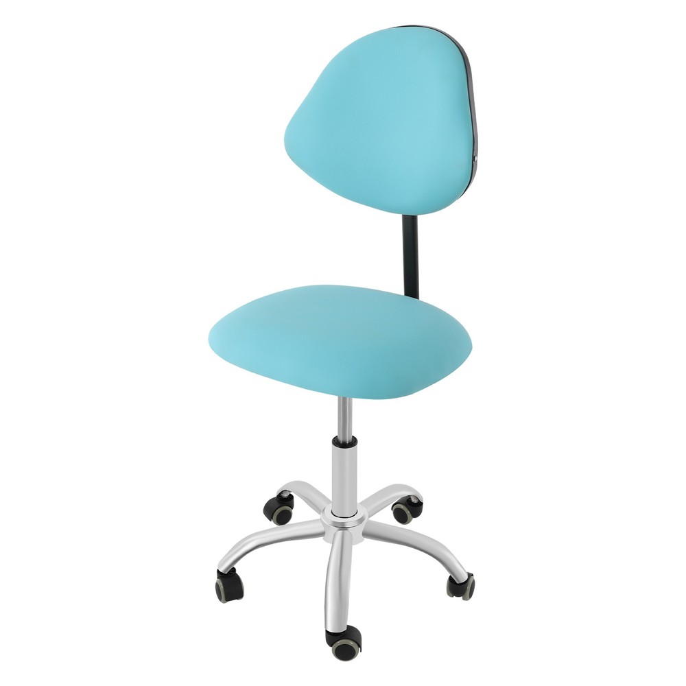 Adjustable Swivel Chair Ergonomic Rolling Saddle Stool w/ Backrest for Office