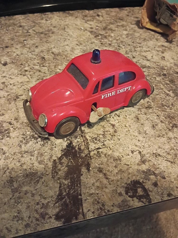 Vintage Lined Up Fire Department  VW